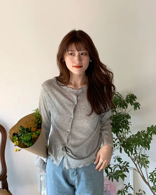 Asymmetrical sheer cardigan