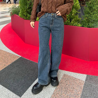 Basic denim pants with brushed lining