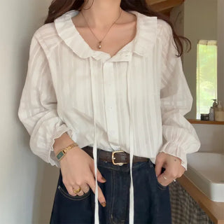 Tucked collar blouse