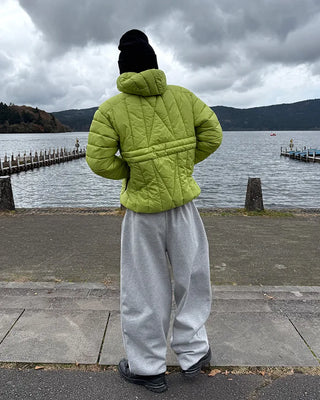 Curved wide sweatpants