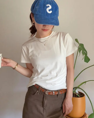 Round neck half-sleeve T-shirt