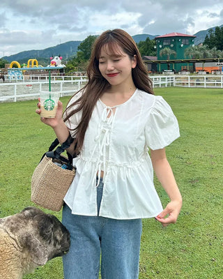 Puff Ribbon Blouse