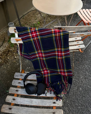 Checkered fringe muffler