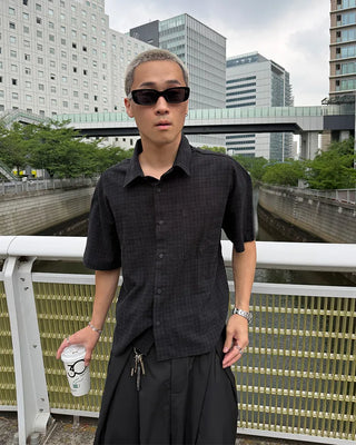 Checked cropped shirt