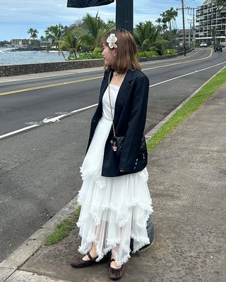 Cancan lace long skirt
