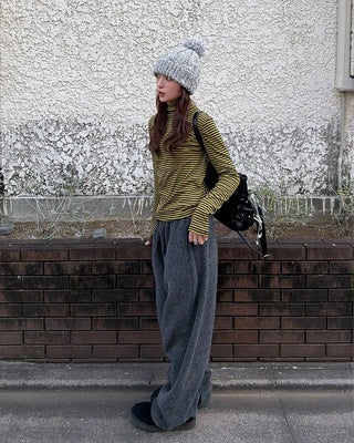 Drawstring wide sweatpants