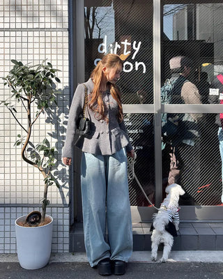 Double-button knit cardigan