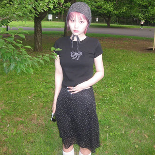 Cubic Ribbon Short-Sleeved T-Shirt