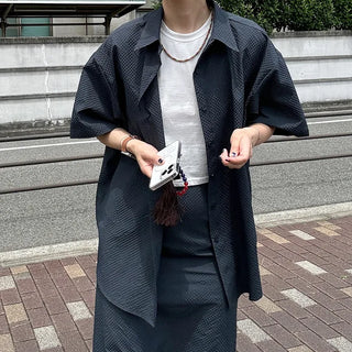 Basic Oversized Short-Sleeve Shirt