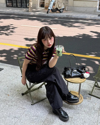 Side Shirring Ribbon Cargo Pants
