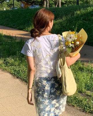 Sheer layered floral dress