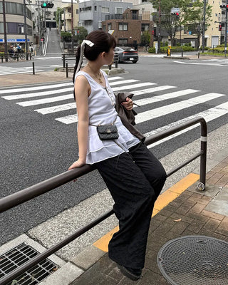 Heart Embossed String Pants