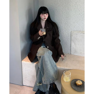 Stitch wool jacket