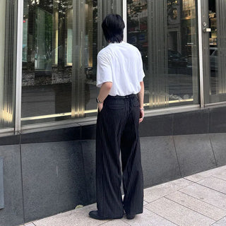 Striped wide slacks
