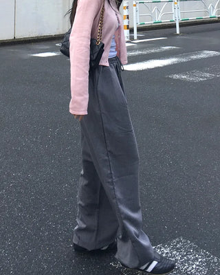 Pleated wide-leg fit pants
