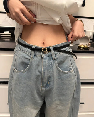 Oval buckle belt