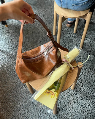 Eco-leather round shoulder bag