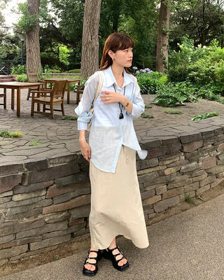 Oversized sheer shirt