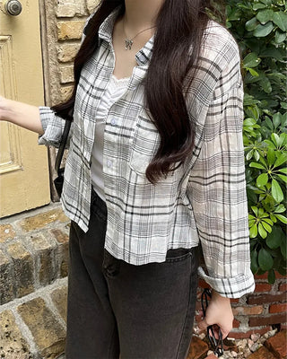 Checked cropped shirt