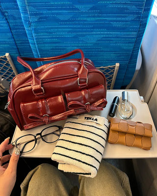 Ribbon Two-Pocket Shoulder Bag