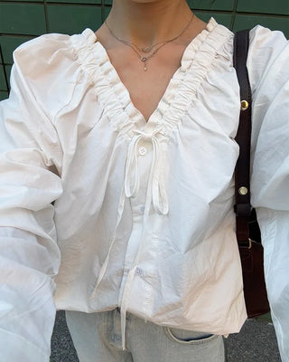 Shirred Ribbon Blouse