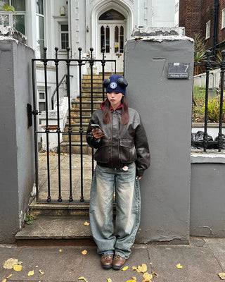 Wide denim pants