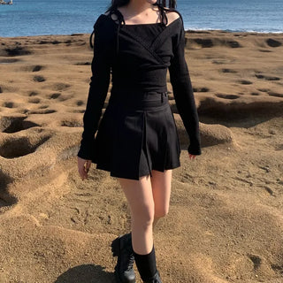 Strap Ribbon Wrap Shirt