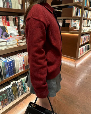 Loose-fit colored cardigan