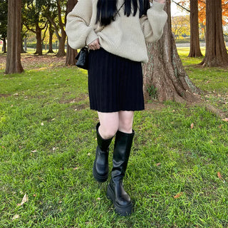 Pleated mini skirt
