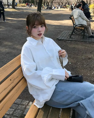 Oversized drawstring shirt