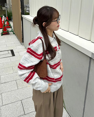 Striped long-sleeved knit