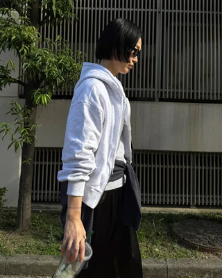 Double-zip cropped hoodie