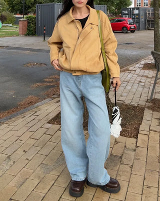 Wide-fit denim pants