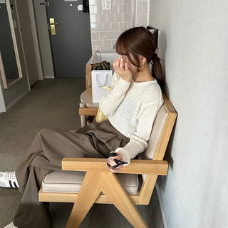Ribbed long-sleeve wool knit