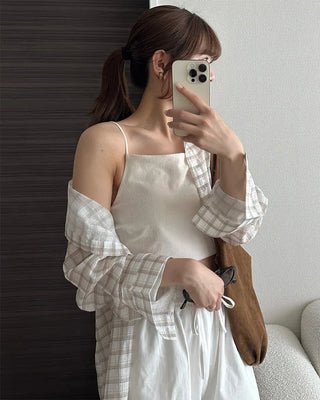 See-through check shirt