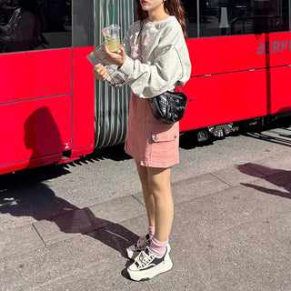 Colored cargo skirt