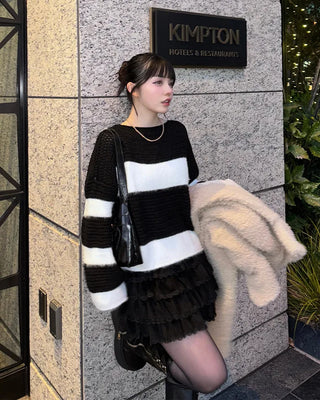 Striped crop knit