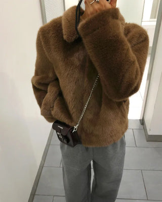 Colored fur jacket