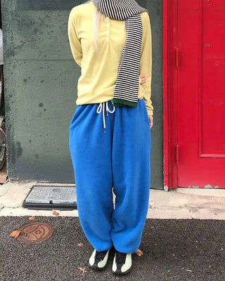 Waist string fleece pants