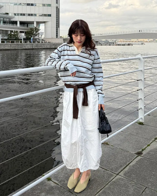 Balloon silhouette long skirt