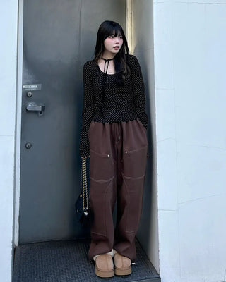Stitched Wide Fit Pants
