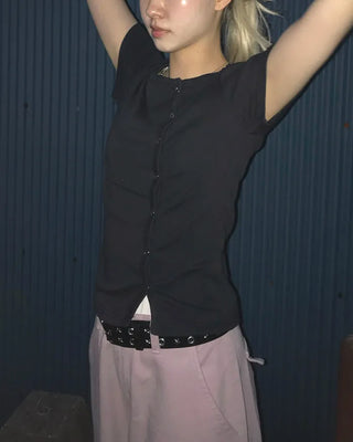 Asymmetrical Button Cardigan