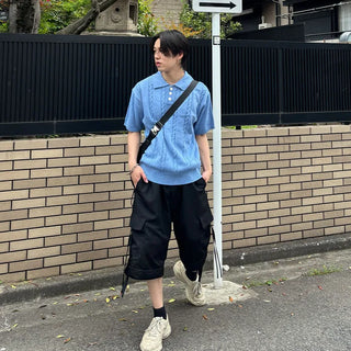 Twisted short-sleeved knit