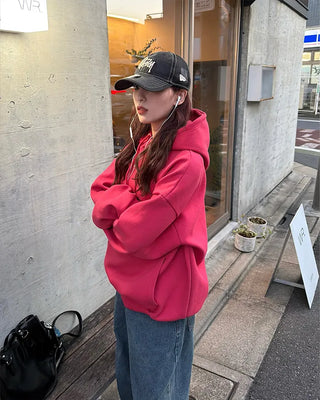 Loose-fit colored hoodie