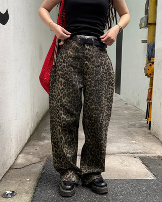 Leopard print cotton pants