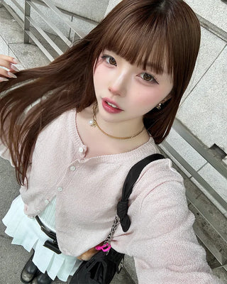 Round neck basic cardigan