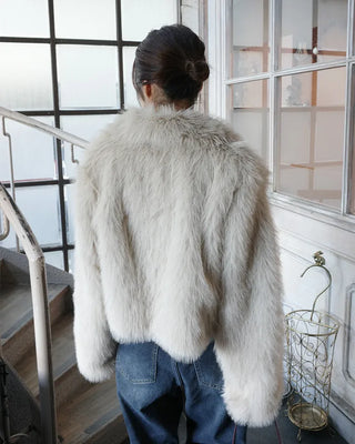 Crop fur jacket