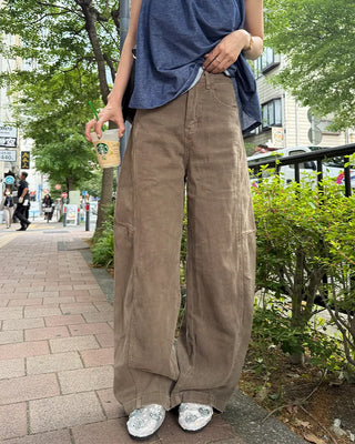 Wide-leg collar pants