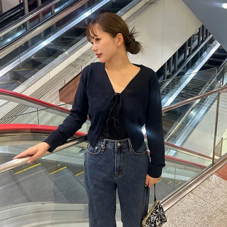 Ribbon knit cardigan