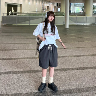 Nylon Banding Half Pants